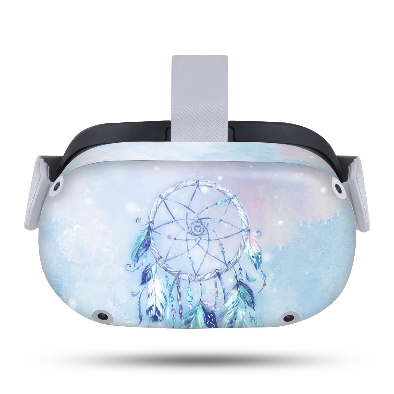 Head Case Designs Officially Licensed Simone Gatterwe Blue Dreamcatcher Art Mix Vinyl Sticker Skin Decal Cover Compatible with Meta Quest 2