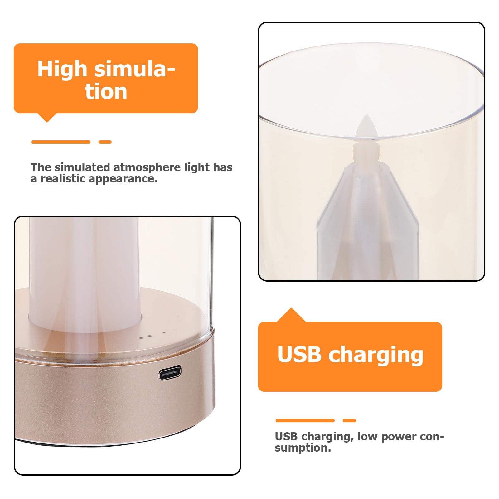 Gadpiparty Lampada da Notturna LED Simulazione Candela Oscillante Lampada da Scrivania Sicura Fiamma con Luce e Tocco Decorazione Atmosfera per Camera e Festa