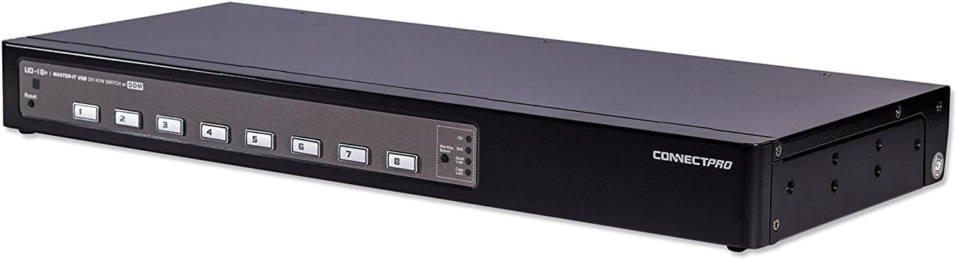 UD Series Kit USB DVI KVM Switch w/DDM & Multi-hotkey (8 Port, 10 ft)