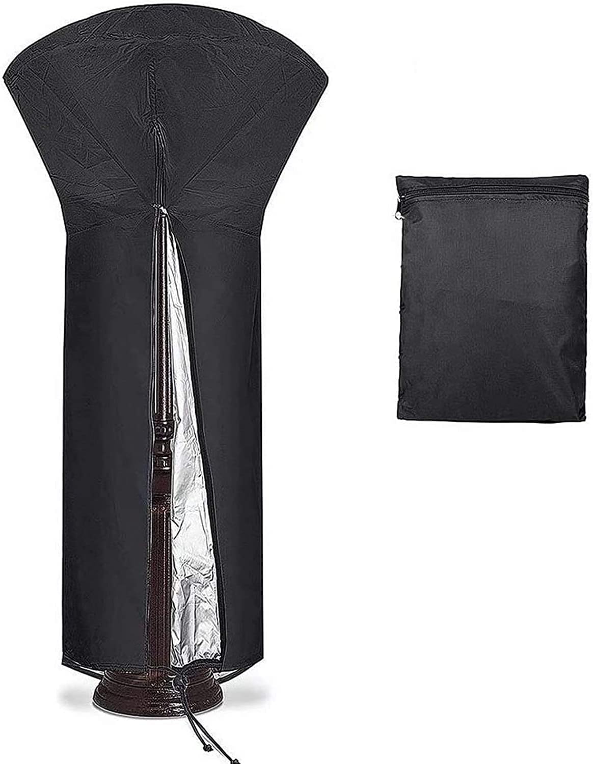 Patio Heater Cover Waterproof with Zipper Waterproof and Dustproof Storage Bag Outdoor Stand Up Cover for Round Dome Heaters 95''H x 33"D x 23"B