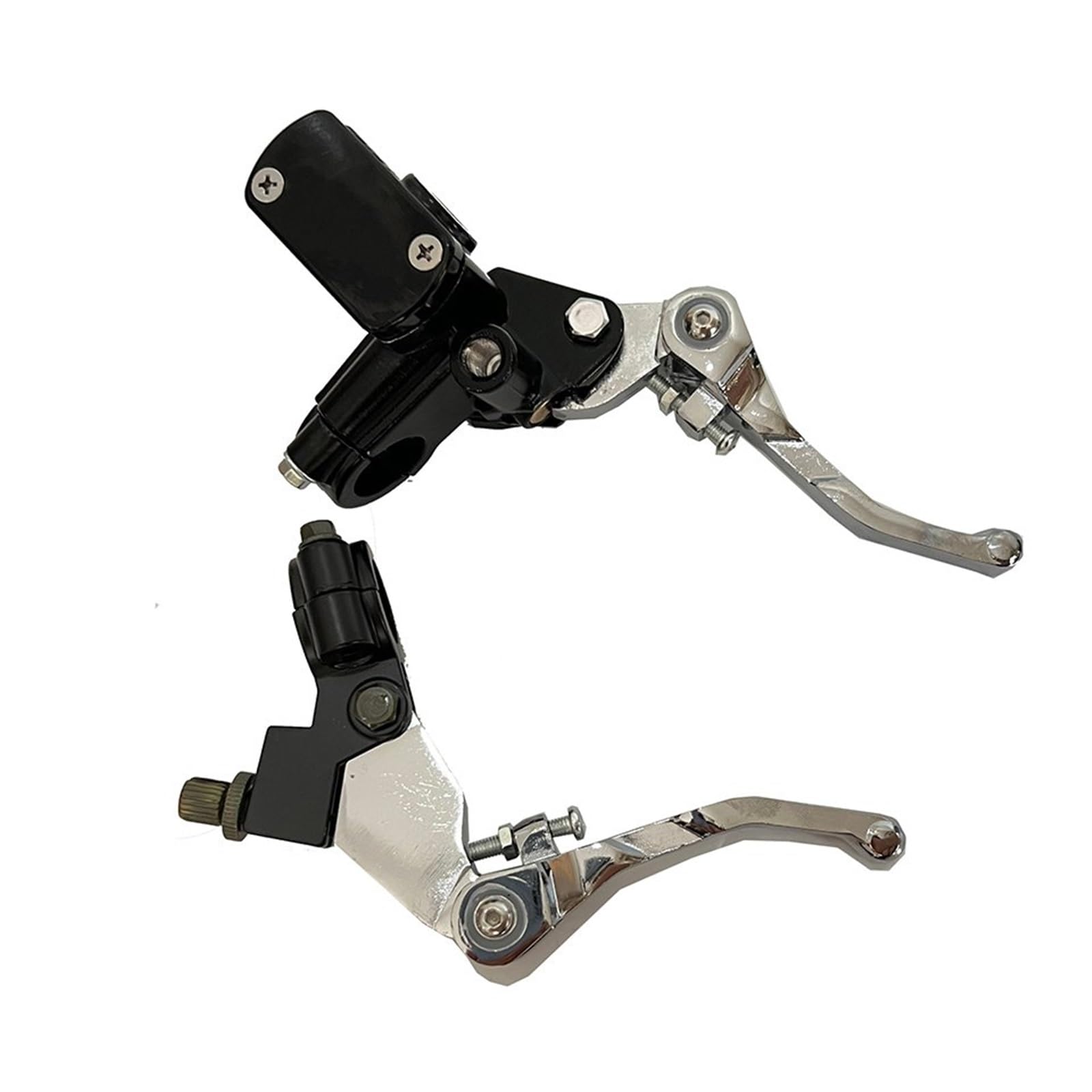TINGYUS Motorbike Brake Lever 22mm Folding Handlebar Pit Dirt Bikes Clutch Brake Lever for 50cc - 200cc ATV Bike Motocross(Silver BB)