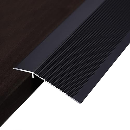 Miniatura 9 de WORDFUN Tira de transición de piso de madera a azulejo, reductor de umbral de alfombra/azulejo, rampa de borde biselado, tira de umbral de aluminio