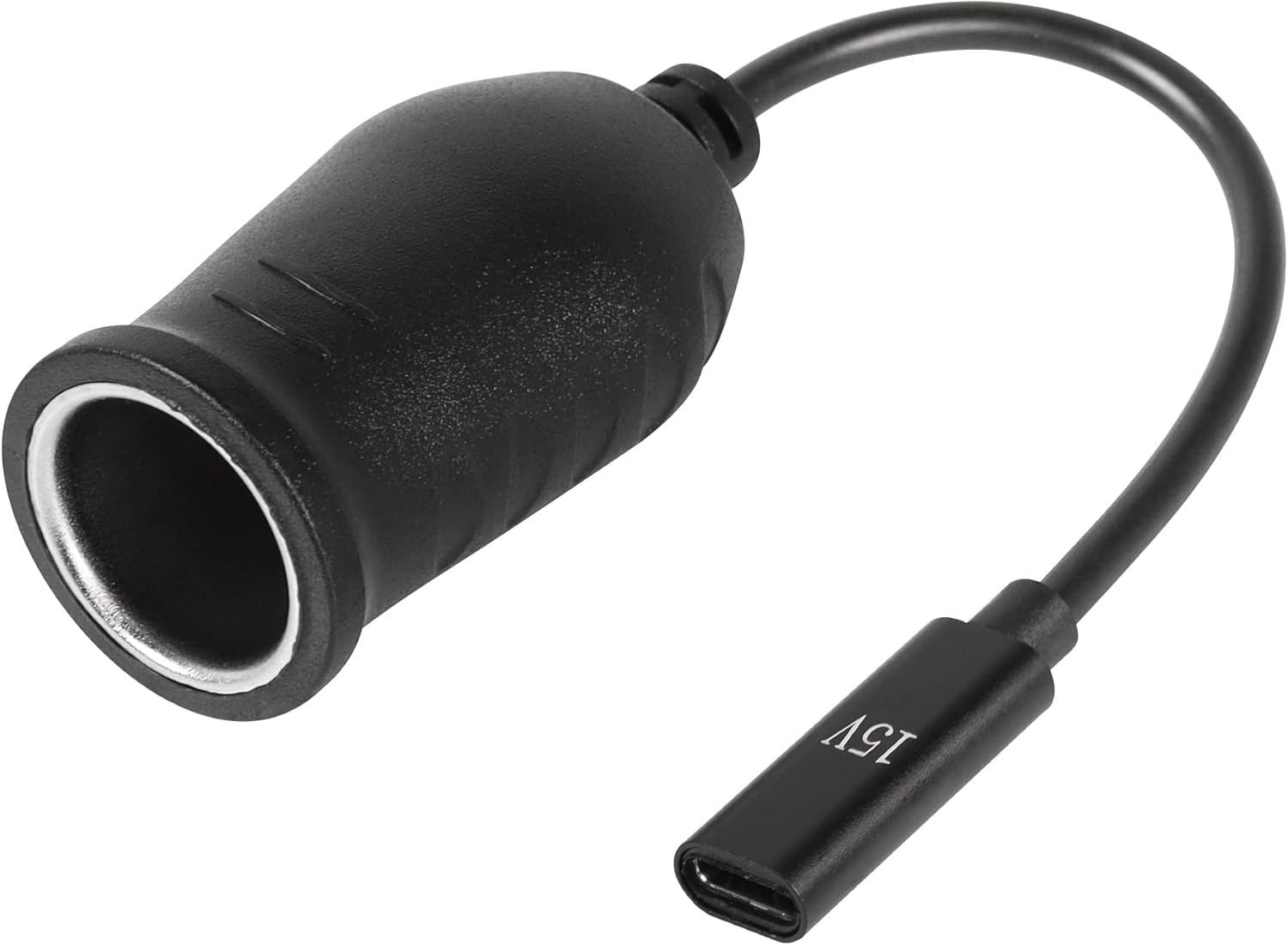 SinLoon USB C to Cigarette Lighter Adapter，15V USB TypeC Female Plug to Cigarette