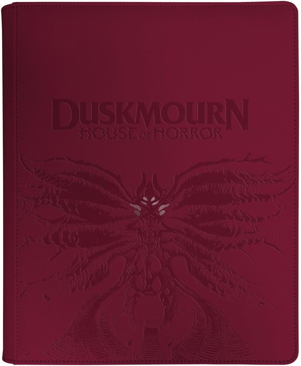 Ultra PRO - MTG Duskmourn 9-Pocket Premium Zippered PRO-Binder Creepy Leather, Stores and Protects up to 360 Standard Size Cards in Sideloading pockets, Debossed MTG Art Symbol, Zippered Closure