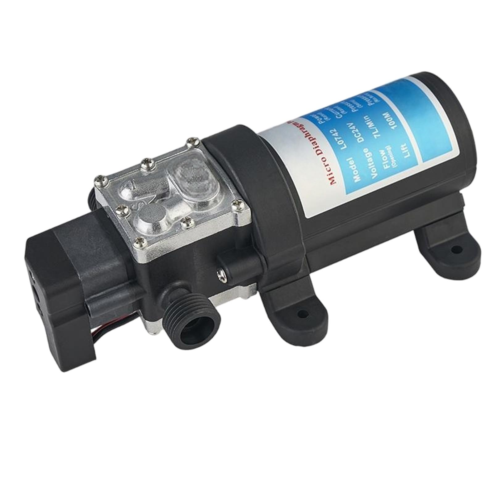 Bomba de diafragma eléctrica de 24V 7L doméstica e industrial de 1/2"