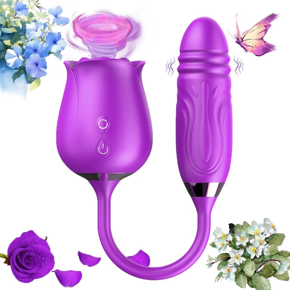 2025 New Roses Shape Sucker for Women Toy Quiet 10 Speed Adult Toys Waterproof Automatic Electric Adult Tools Machine Pleasure Remote Control virabtor12-/03-+155, Purple