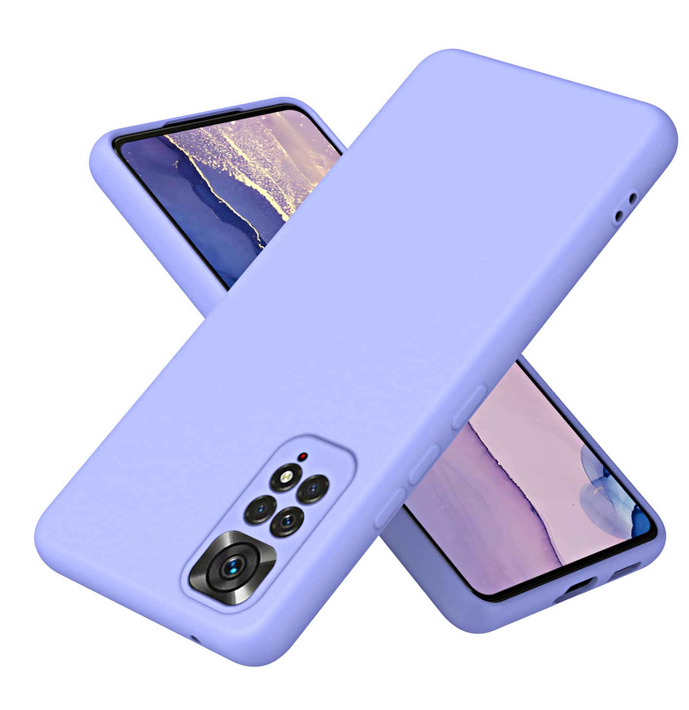 HULLIN Custodia In Silicone Per Redmi Note 11 / Note 11S (4G) – Colore Erba Viola, Antiscivolo, Ultra Sottile, Protezione Da Cadute - 2