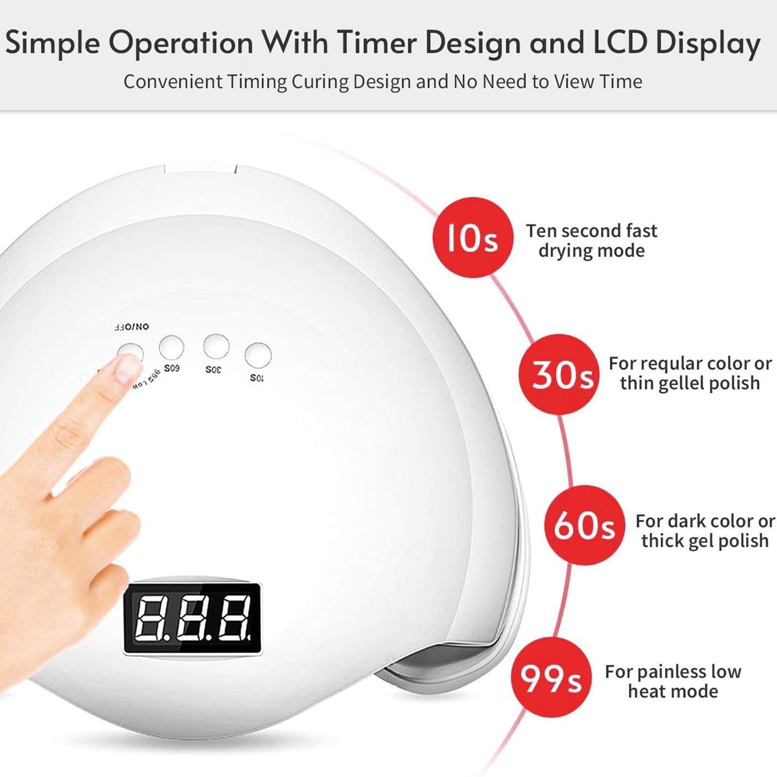 Lámpara LED para uñas, secador de uñas de gel de 48 W, luz UV LED con 4 temporizadores, sensor automático, pantalla LCD, herramientas profesionales de arte de uñas, accesorios para salón de