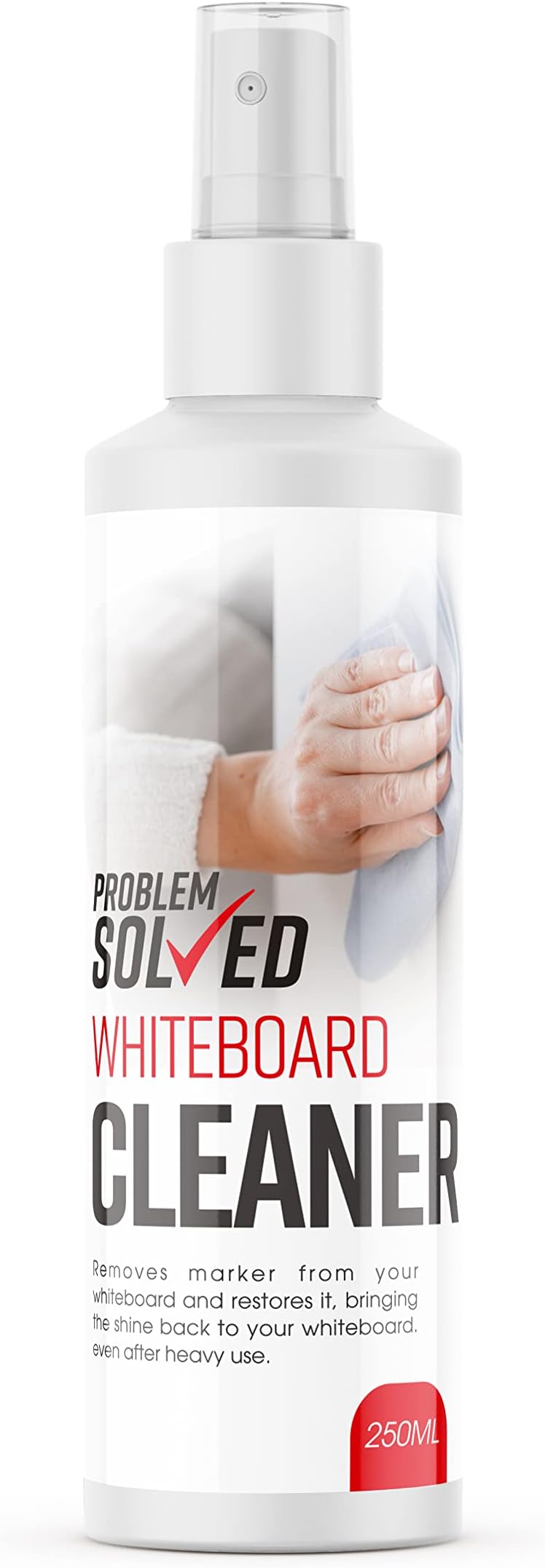 Problem Solved - Whiteboard Cleaner Spray Dry Erase Liquid | Drywipe Boards Cleaner Ideal for Schools, Office and Classrooms - 250 ml