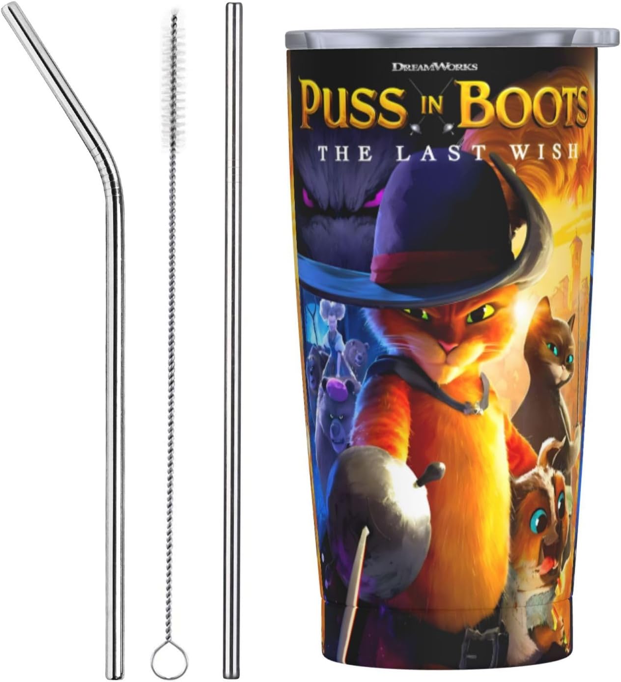 SEADANCE Tumbler With Lid and Strawsnd Puss Cartoon Jordan Ubuy