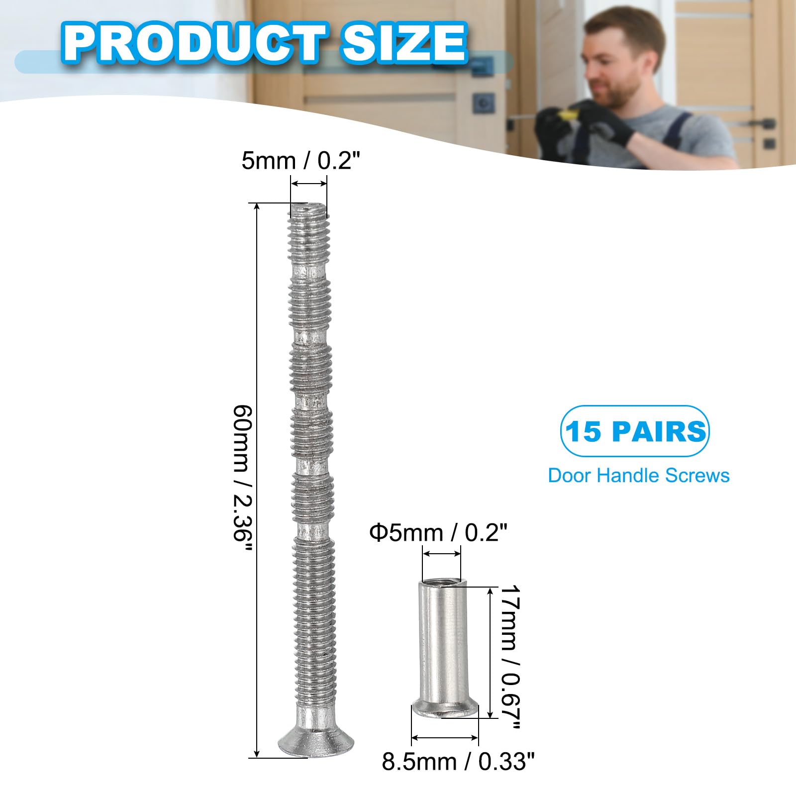 PATIKIL Cabinet Handle Screws M5x60 - Image 2