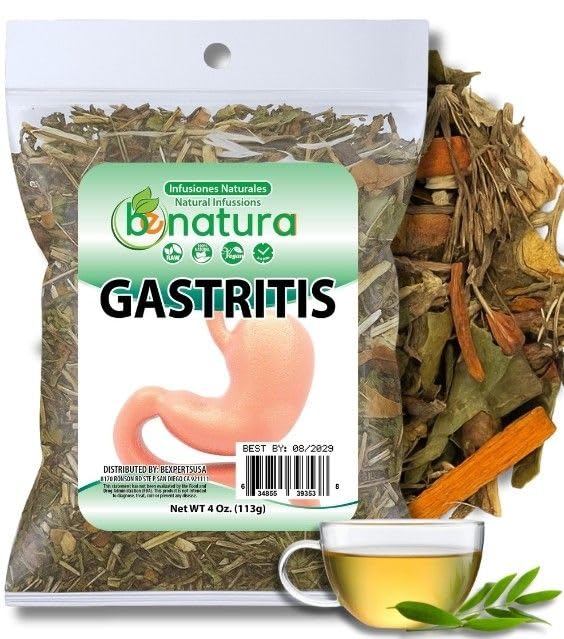 TEA Gastritis-BYE Compuesto Herbal TE 4 Onzas - Herbal Mixture Gastritis-BYE Herbal Compound TEA 4oz | 100% NATURAL INFUSION| NO-GMO
