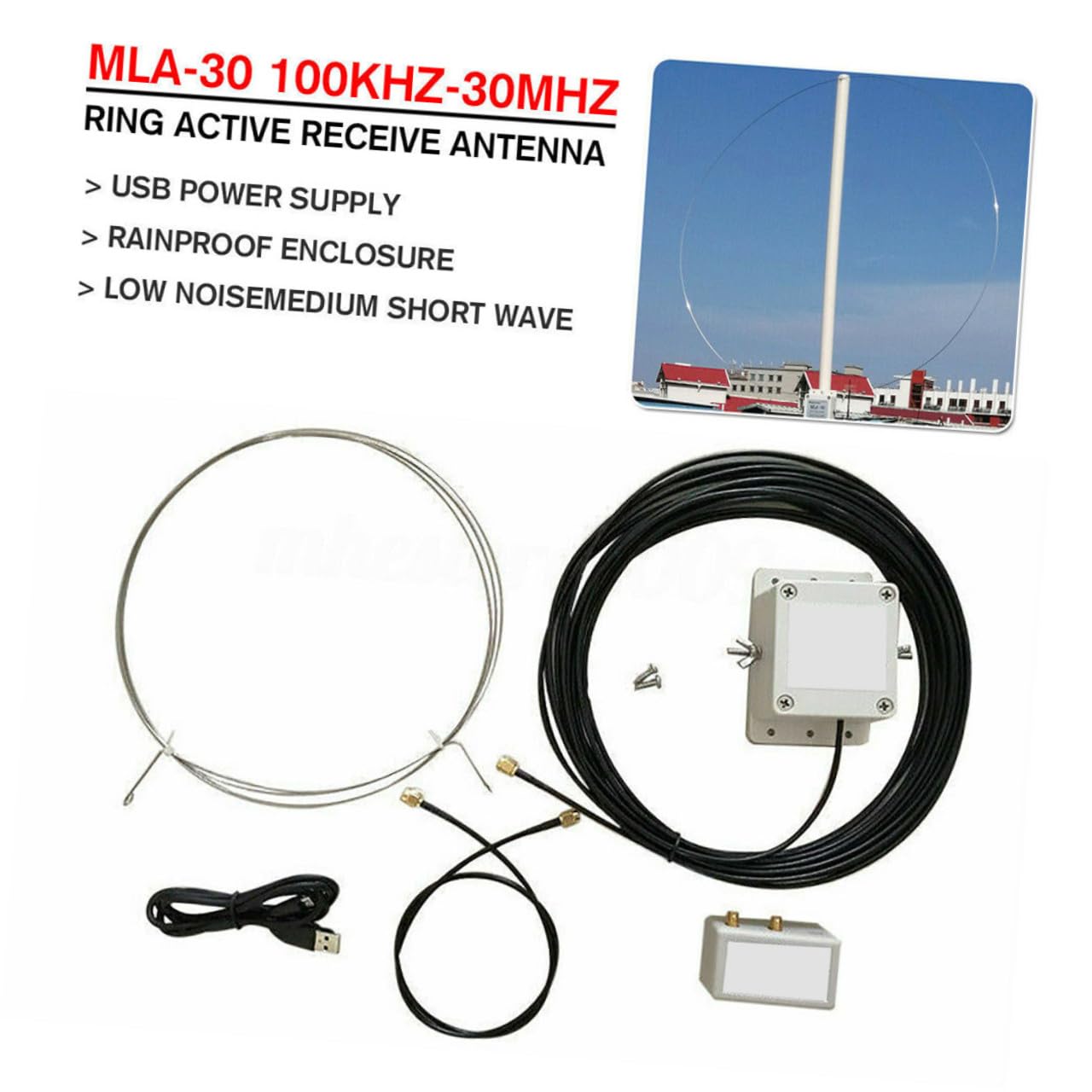 jojofuny Antenna A Medie -30 Antenna Ricezione Attiva A Basso Rumore A 8 Alimentazione Usb Facile