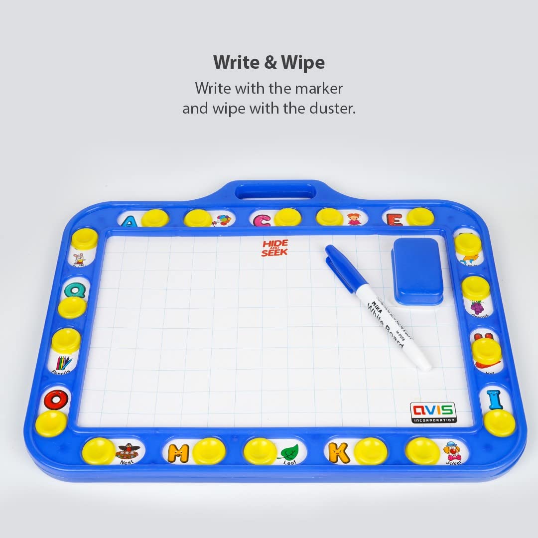 TOYZTREND Avis Educational Hide & Seek Slate Writing Board 2 in 1 to Write and Learn Their Preschool Lessons for Kids (Blue Colour) 3