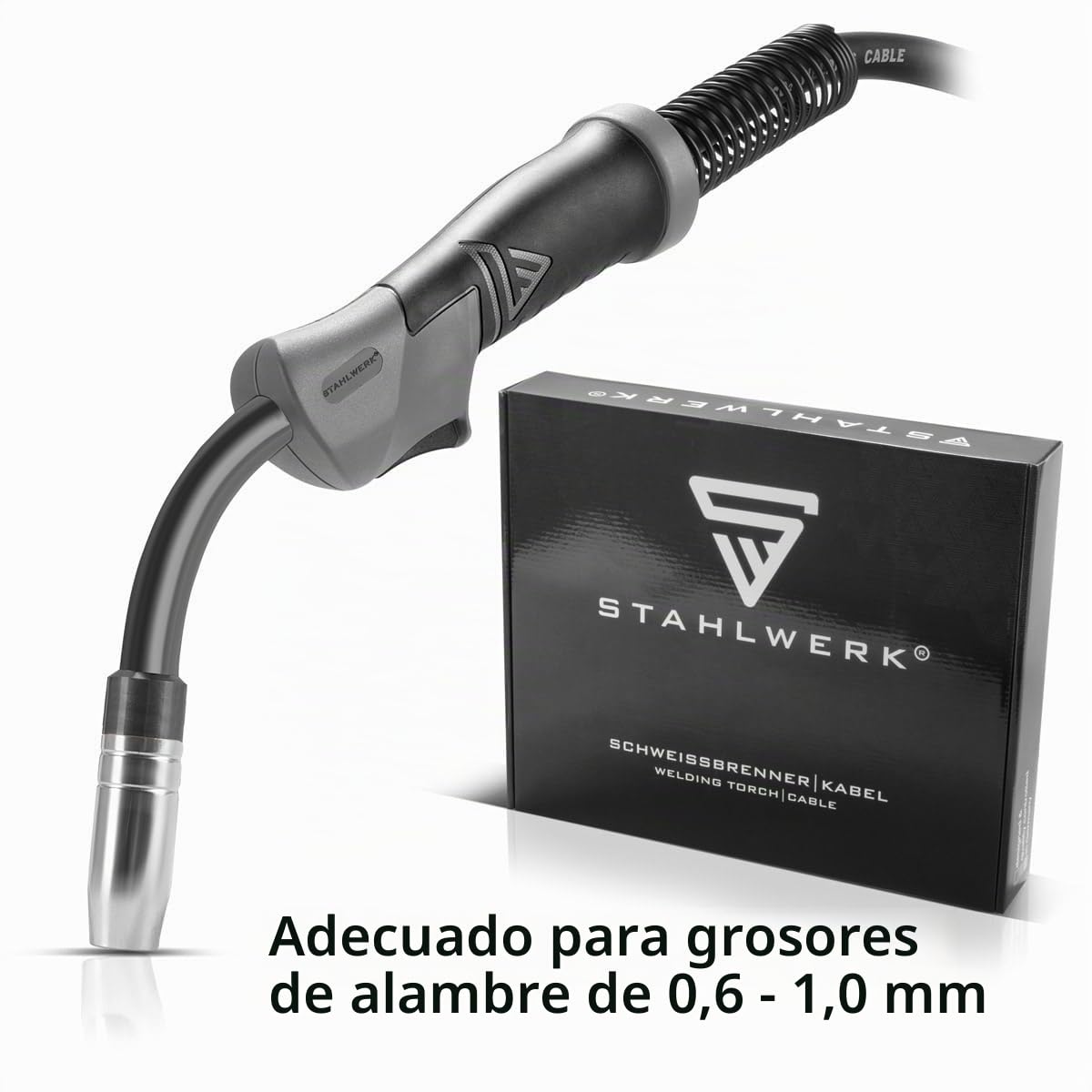 STAHLWERK MIG MAG antorcha de soldadura AK15/MB15 paquete de mangueras 5 m conexión Euro central máquinas de soldadura refrigerado por gas ligero flexible | Conexión central europea para máquinas de soldadura, refrigerada por gas, ligera y flexible