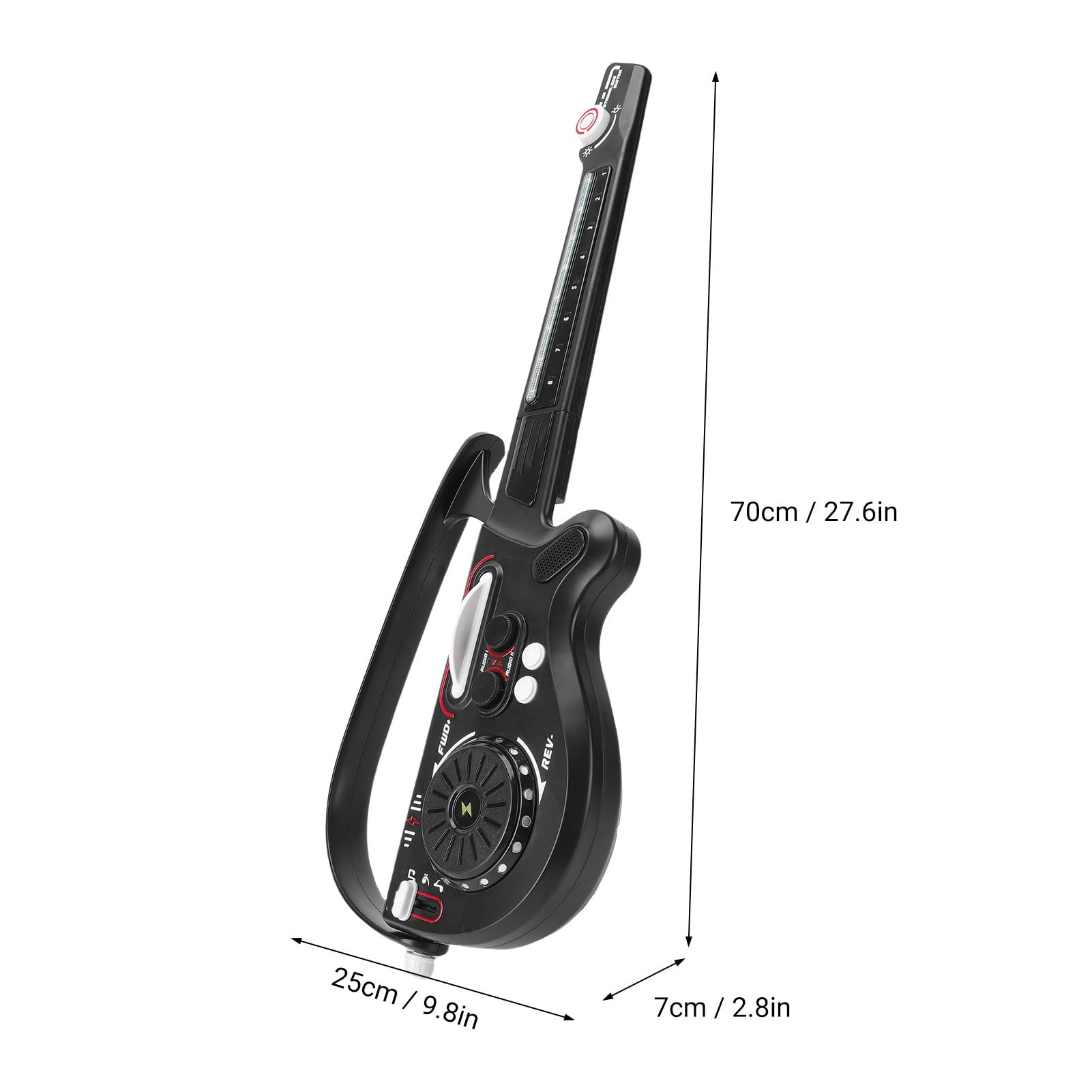 Topiky Gitarrenspielzeug, Bluetooth, Faltbare, Schnurlose Gitarre, Musikinstrument für Kleinkinder, Tragbare E-Gitarre mit Klaviertasten, Geschenk für und Mädchen Im Alter von 3–12 Jahren (Black)