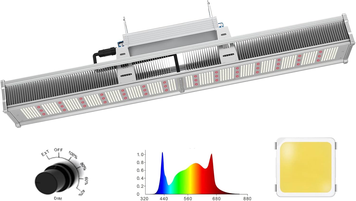 STERREN Grow Lights 2x4 ft,320W Full Spectrum Grow Light