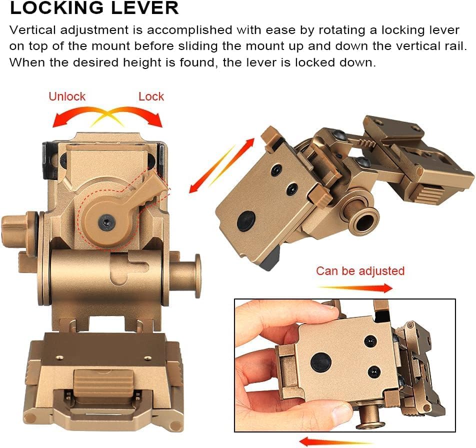 Miniatura 4 de YSS Metal L4G24 Gafas de Visión Nocturna Stent Skip Rhino NVG Brazos Montaje para L4 G24 Montaje Casco CNC Fast OPS PJ MH BJ para pvs 18 - TAN