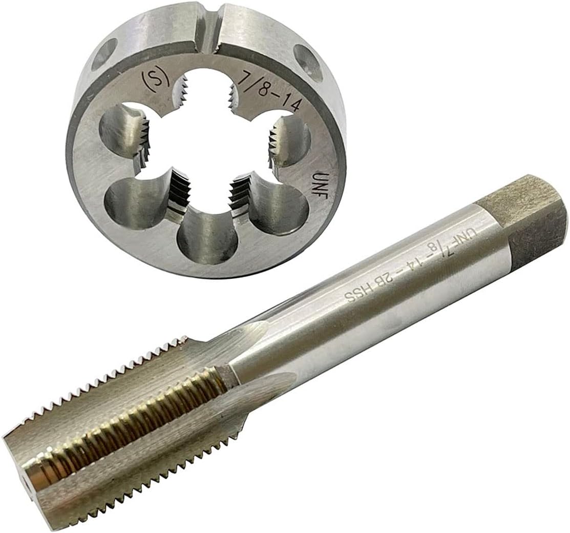 7/8-14 HSS Tap And Die Set， UNF Machine Thread Tap And UNF Round Thread Die Right Hand
