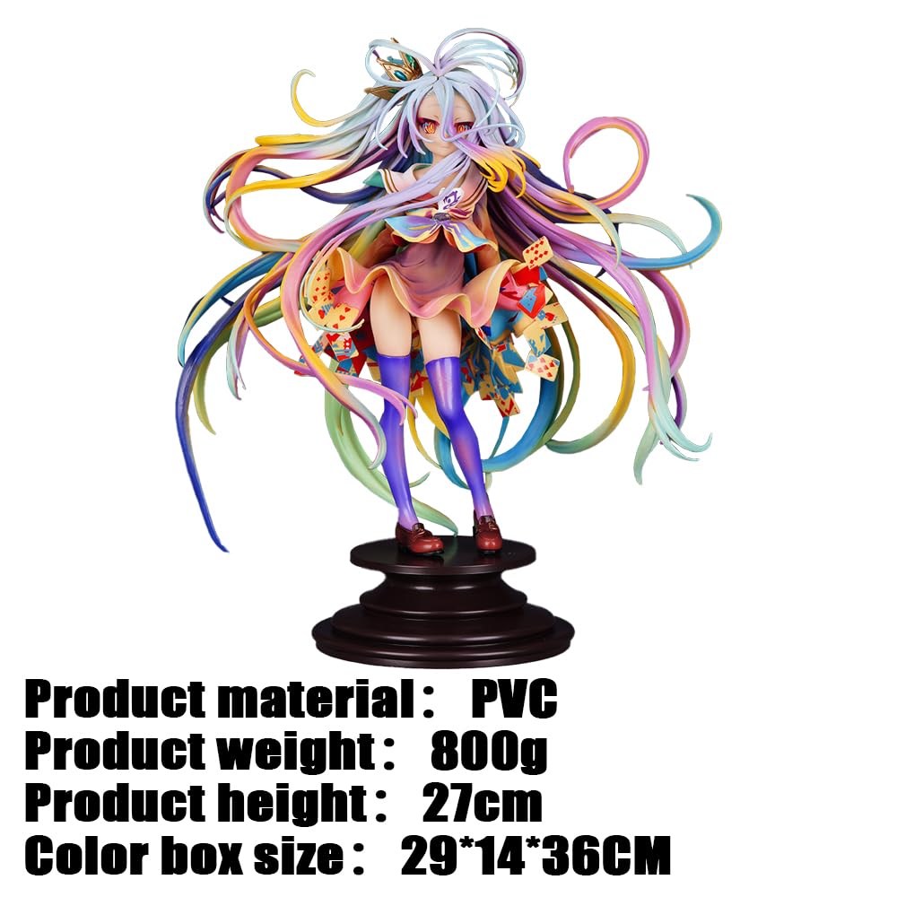 Zhongkaihua No Game No Life Anime Figure Shiro Action Figures Statue Model Colourful Hair Standing Ver 27CM PVC Figurine Statue Model Ornament Collection - Image 2