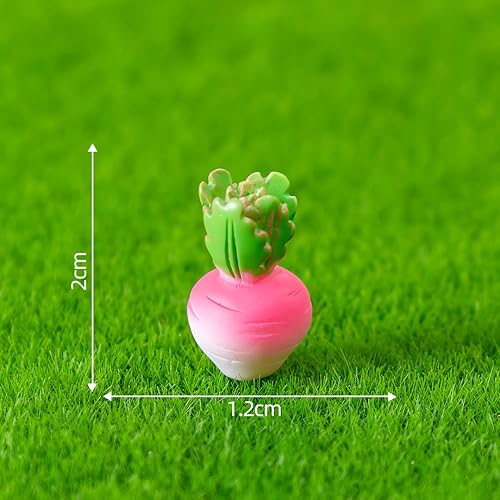 Miniatura 9 de Kit de 7 piezas de figuras miniatura de resina de conejo, accesorios de jardín de hadas, mini cesta de paja, figuras de zanahoria, adornos de conejo