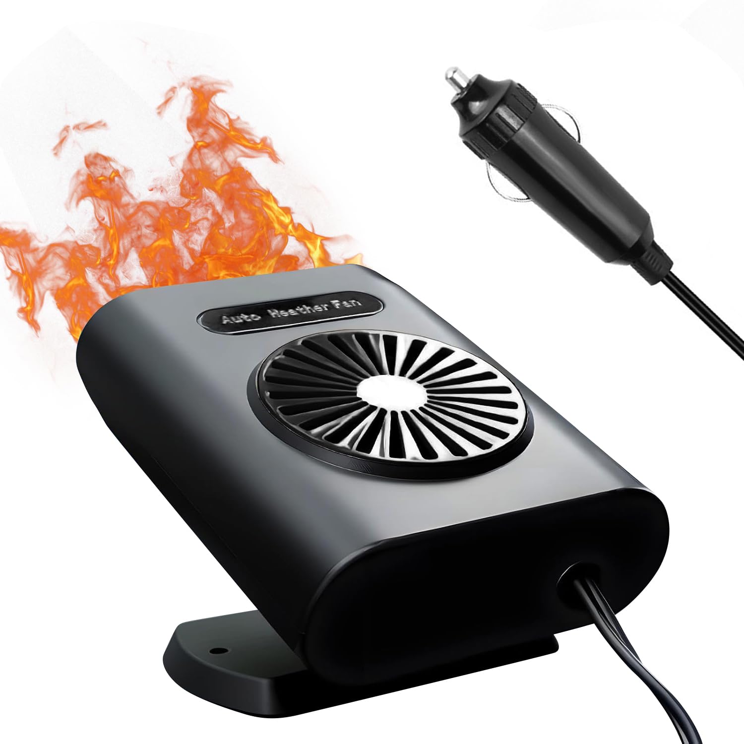 Calentador para Coche, Ventilador de calefacción y refrigeración rápida 2 en 1, desempañador de Parabrisas con Enchufe para Encendedor de Cigarrillos, Calentador portátil para Coche de 200W