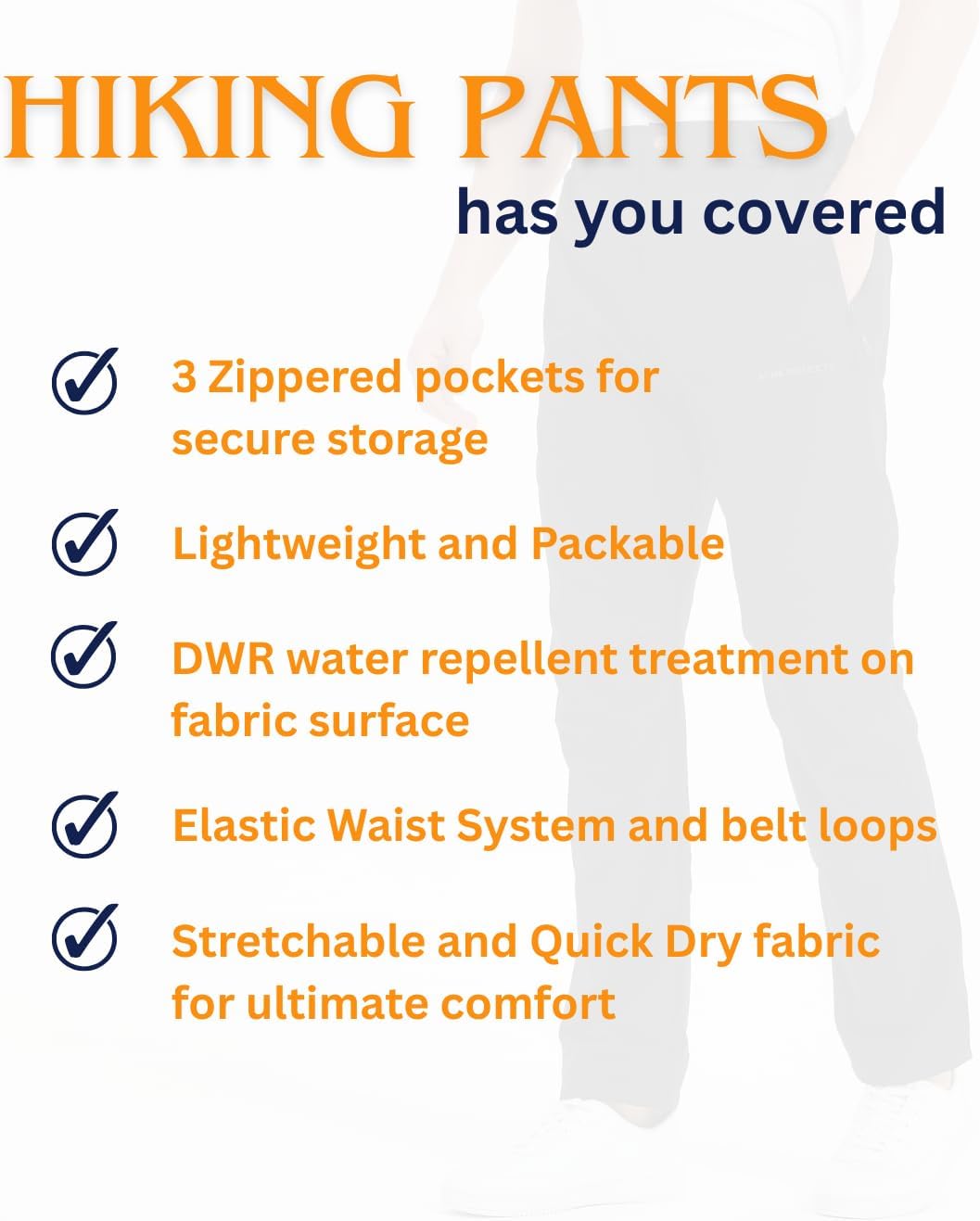 Acme Projects Men's Lightweight Water Resistant Stretch Pants - Quick Dry Breathable for Hiking Golf - Image 3