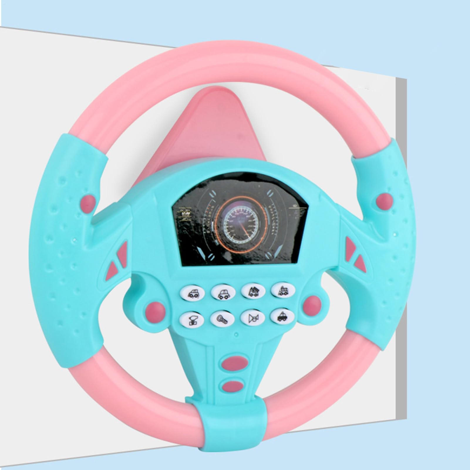 Genérico Kids Steering Wheel, Interactive Driving Toy, Faux Wheel with Suction Cup, Electric Sound Game for Early Education Learning, Car Seat Playset, Simulated Driving Experience for Preschoolers