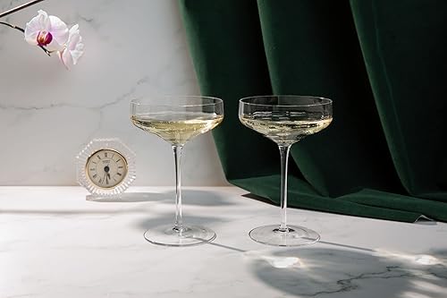 Miniatura 6 de Vasos de cóctel en ángulo, juego de 4 elegantes vasos de barra de 8 onzas para gin tonic, cosmopolitan, manhattan y cócteles sin alcohol, vasos de