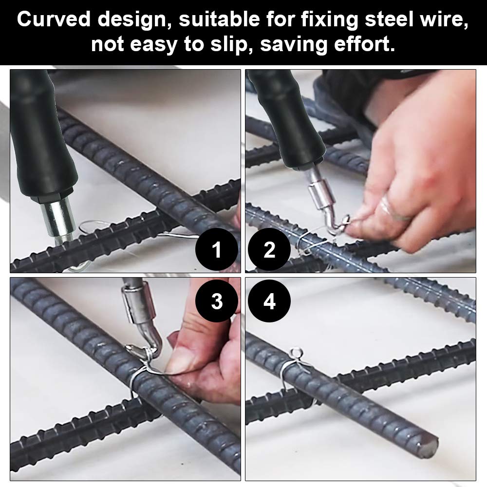 2 Pcs Rebar Wire Twister Semiautomático Trenzador Automático de Cables Twister de Alambre de Refuerzo Mecanismo de Torsión Twister con Mango de Plástico Suave para la Barras de Refuerzo