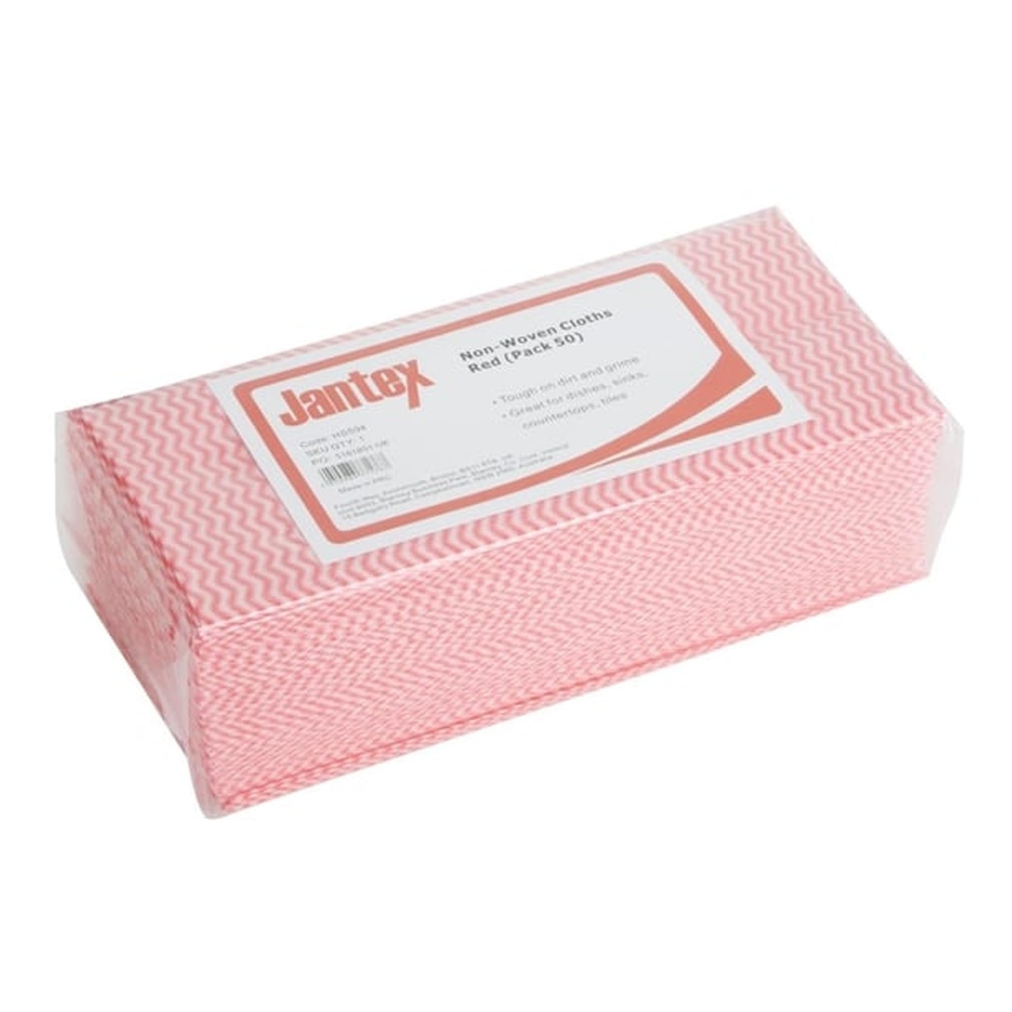 Jantex Red Non-Woven Cloths (50 Pack)