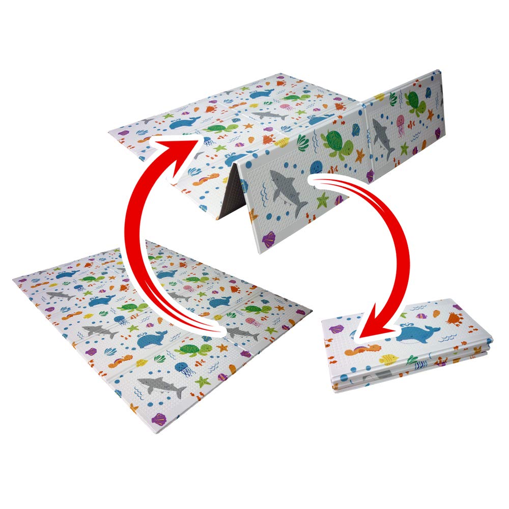 Tappeti Gioco Bambini 200x150x1cm,Tappeto per Bambini Pieghevole Tappetino Schiuma Pavimento Antiscivolo su Entrambi i Lati Portatile Impermeabile