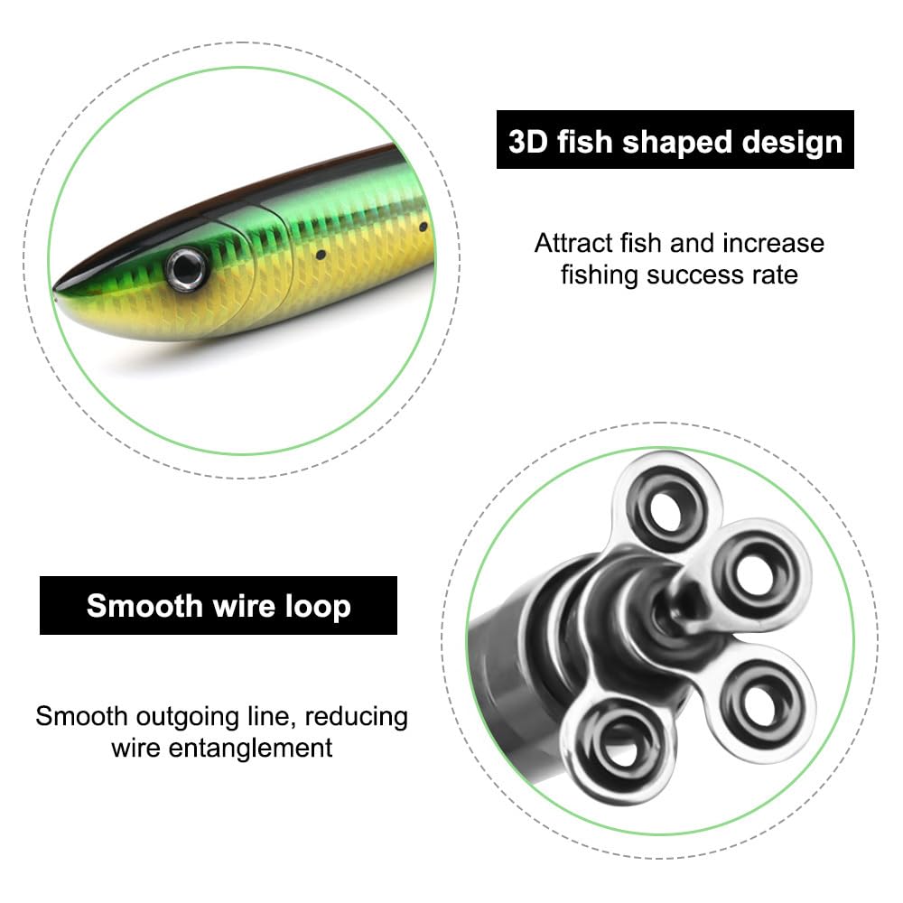 Canne à Pêche Télescopique Mini Stylo Poisson avec Moulinet Réglable Eau Salée Douce Voyage