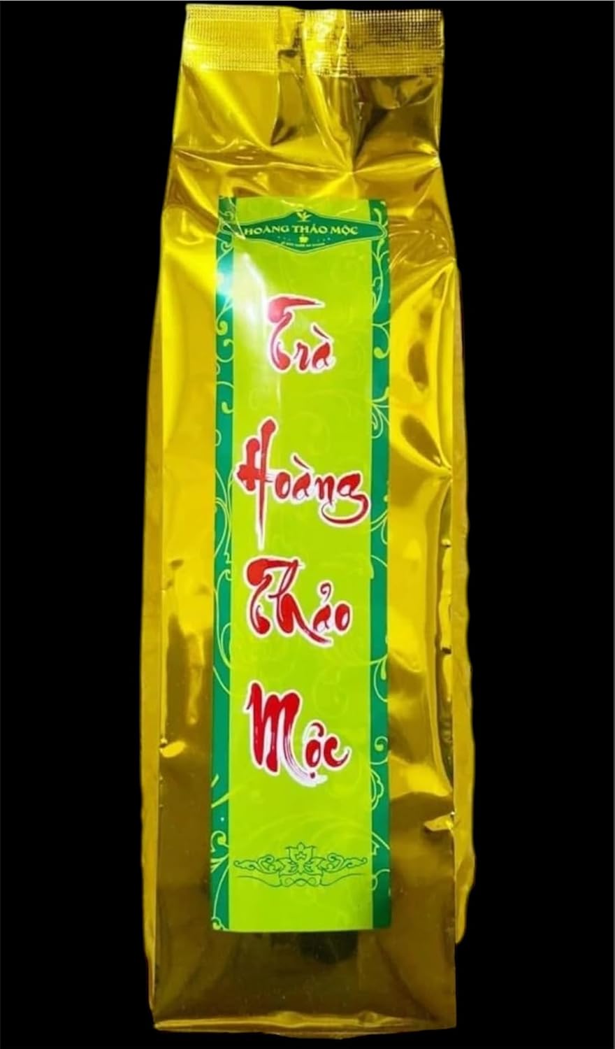 Tra Hoang Thao Moc Premium Vietnamese Tea, Gold Foil Package, Traditional Green Label, 500g