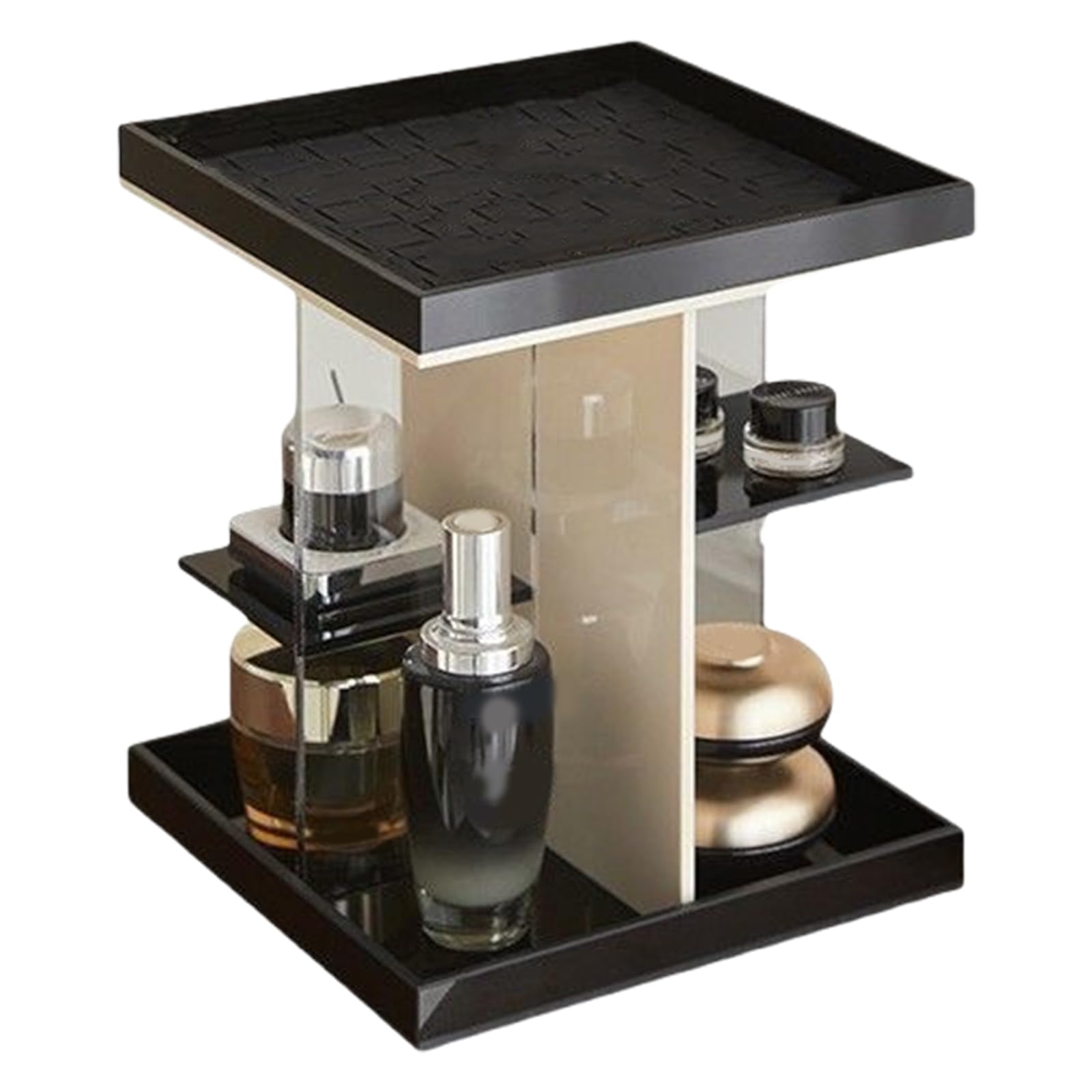 TFAOYS Fashionable Clear Rotating Acrylic Cosmetic Storage Solution for Neat and Tidying or Salons Environment Daily Use Acrylic Makeup Organizers