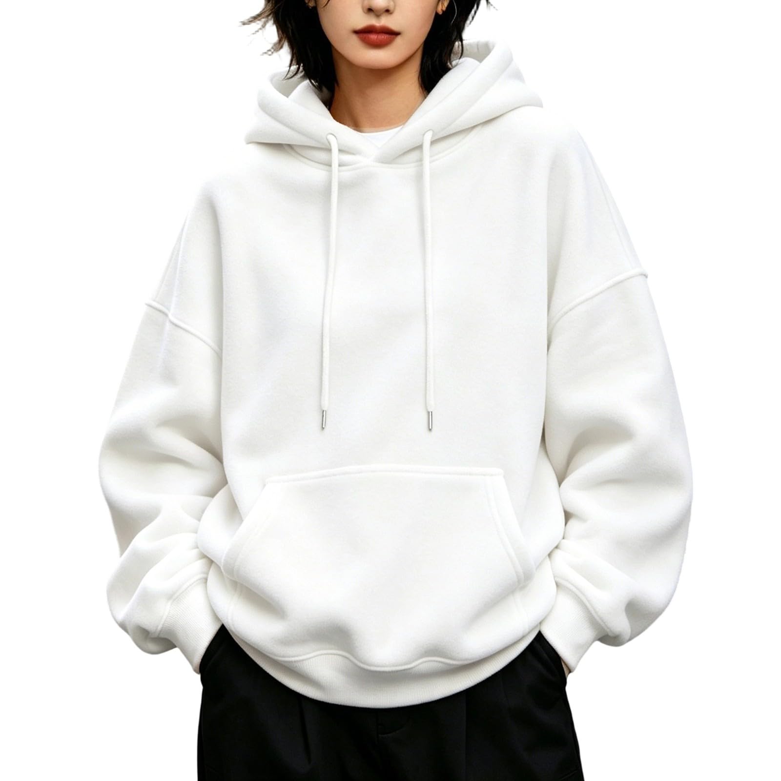 Sudadera oversize mujer con capucha ropa deportiva de invierno con bolsillo 5