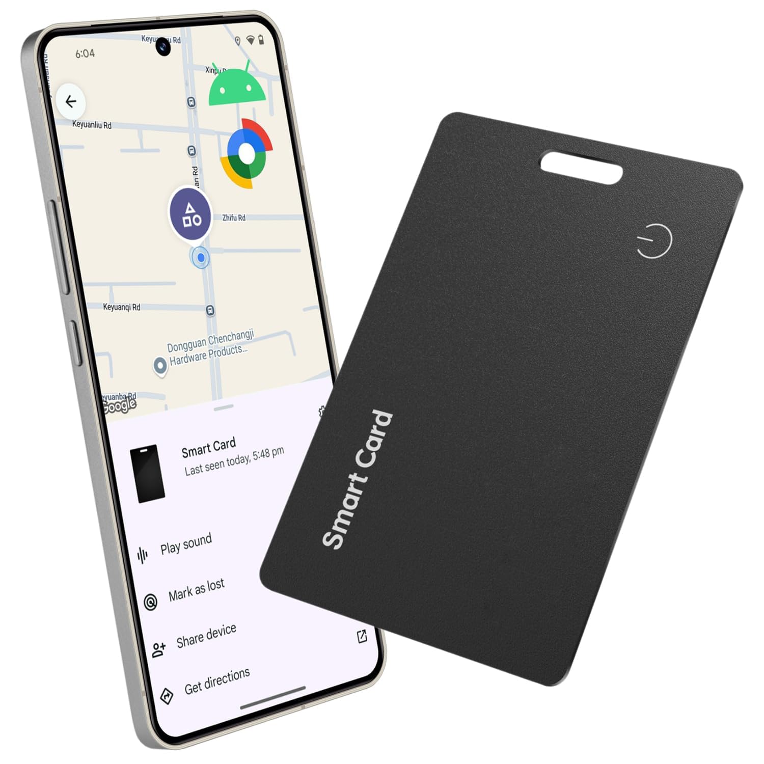 Reyke Slim Wallet Tracker für Android – Ultradünn, Kabellos Wiederaufladbar, IP68 Wasserdicht für Geldbörse