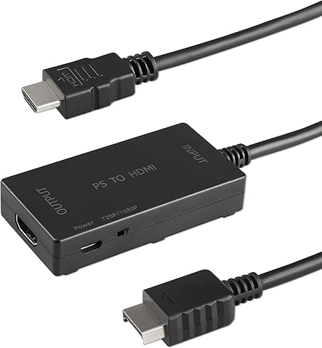 Xahpower Convertidor adaptador PS2 a HDMI, cable HDMI Link compatible con pantalla 16943 y HD 1080P para Sony Playstation 1Playstation 2Playstation