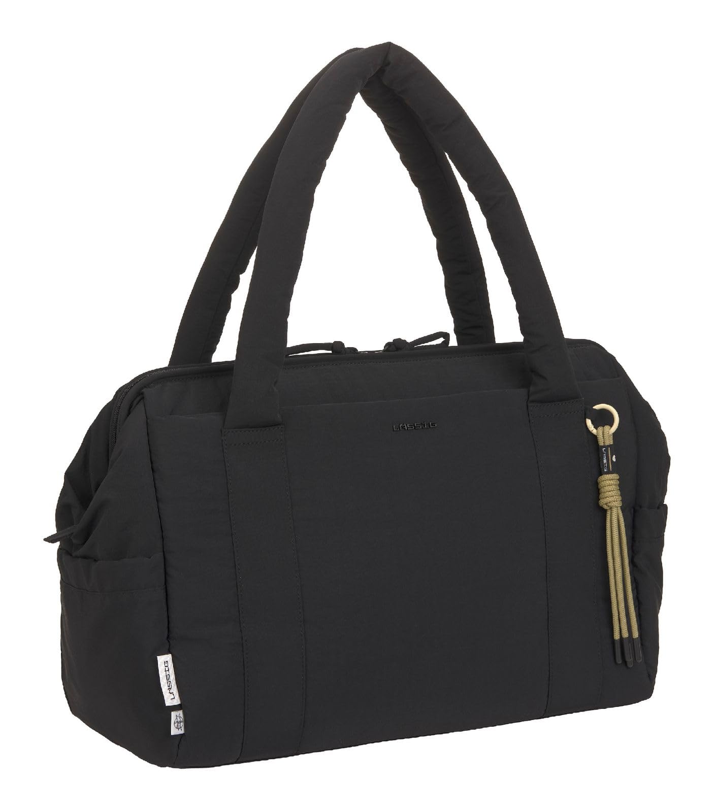 LÄSSIG Wickeltasche Schultertasche mit Laptopfach Yula Weekender Black schwarz
