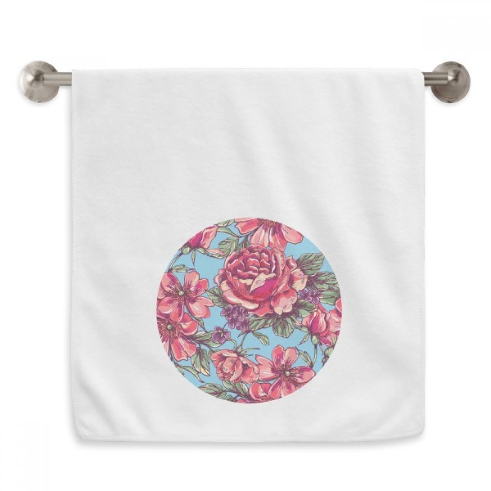 Serviette moelleuse absorption douce motif fleur feuille blanc