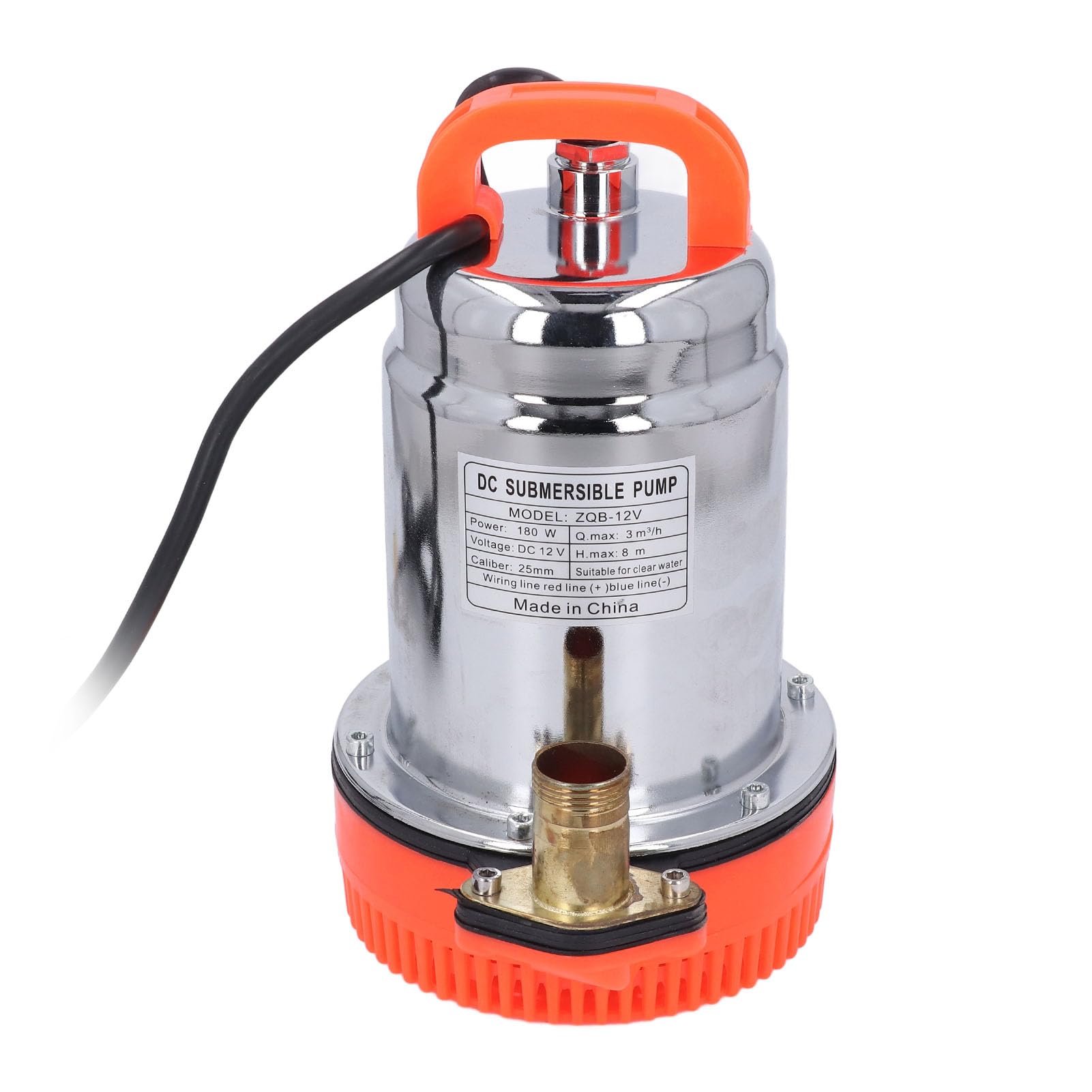 Generic Bomba Sumergible de CC Confiable, Bomba de Refuerzo Alimentada por Energía Solar de 12V para Tanque de Agua, Salida de 3 Metros³/h y 1 Pulgada