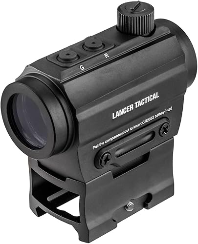 Lancer Tactical Mira reflectante de puntos rojoverde con elevador, color negro