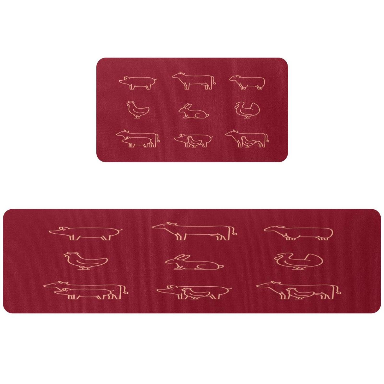 Alfombra de cocina absorbente VAPOKF y alfombrillas antideslizantes lavables de granja