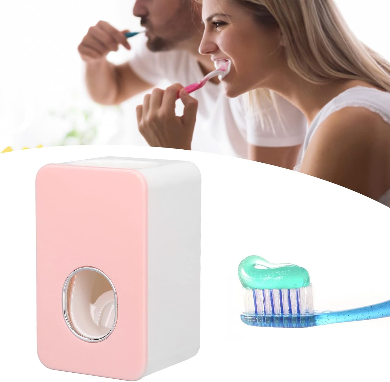 FTVOGUE Automatic Toothpaste Dispenser Wall Mount Bathroom Accessories ABS with Super Glutinous Suction Pad for Kids Family()