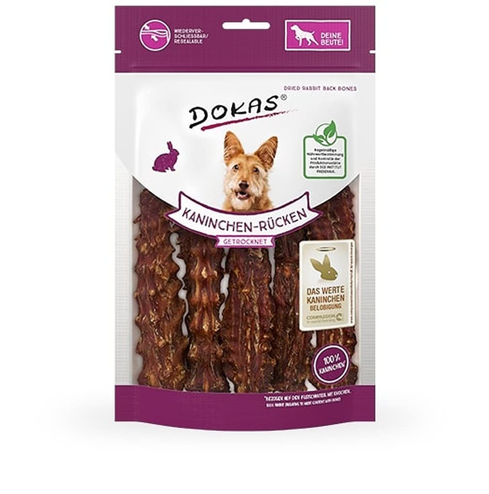 DOKAS Kaninchen-Innereien 7er Pack – Natürliche Snacks Für Hunde, BARF Geeignet