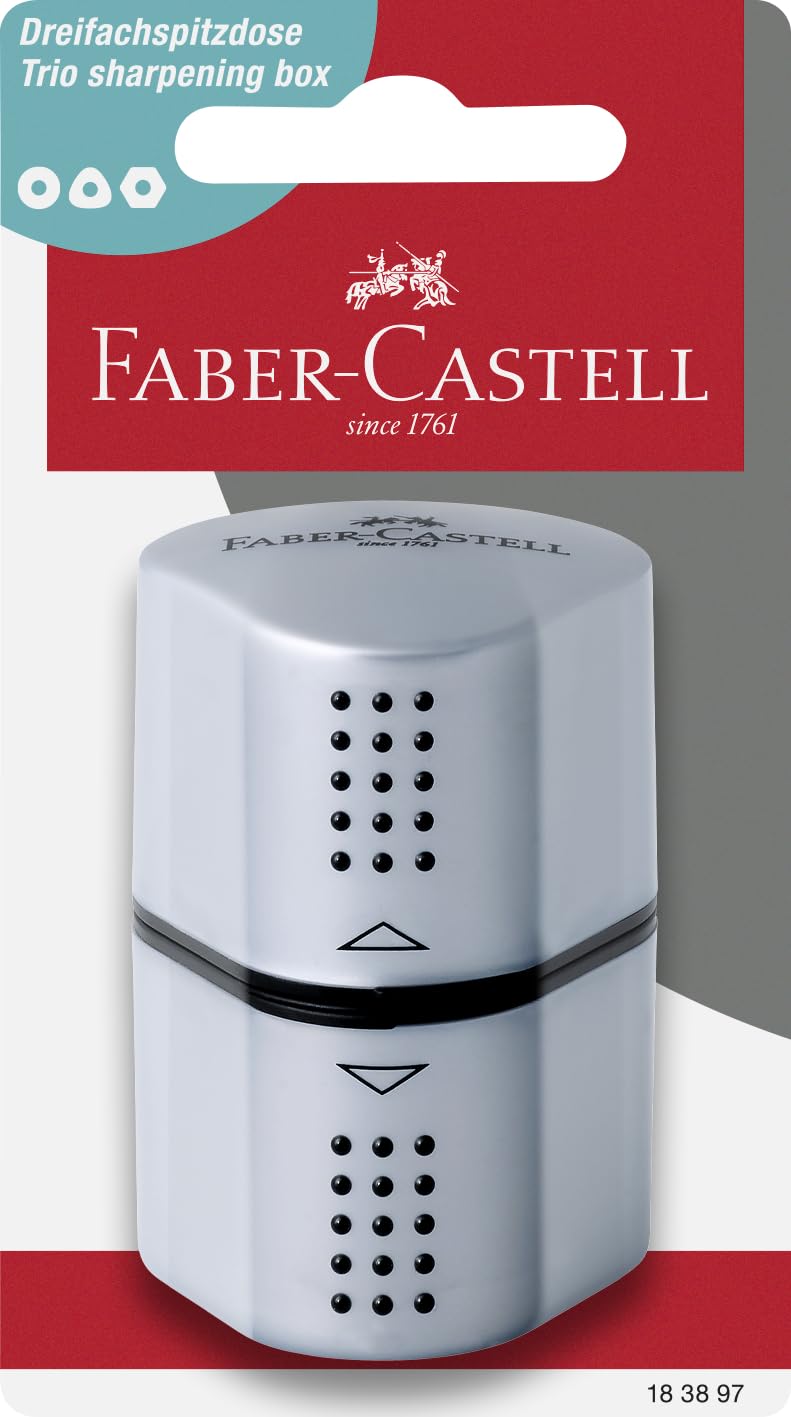 Faber-Castell Grip Trio Pencil Sharpener: Silver