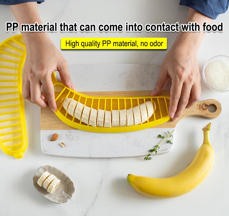 AKOAK 1 Pack Plastic Banana Slicer, Multi-functional Creative Fruit Slicer, Ideal for Making Fruit Salads, Dessert Decorations, and Dehydrated Banana Slices