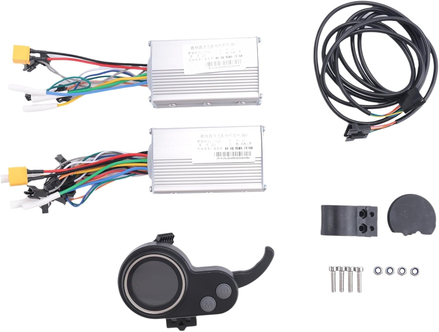 52V 25A 1200-1600W JP Brushless Motor Controller with LCD Display Panel for Electric Bike Scooter Stall Speed Controller, Black&Silver