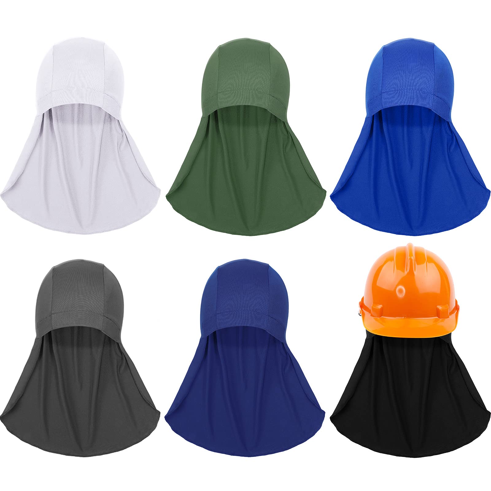 Buy 6 Pieces Hard Hat Neck Shade Sun Protector Liner Cap Elastic