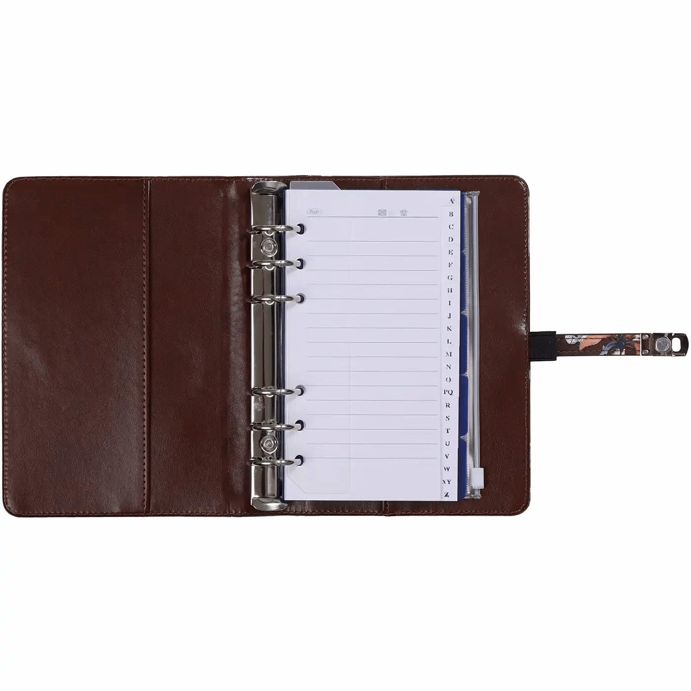 Kalpa Personal Organizer, Flowersea Braun, 195x125x40mm, Wochenplaner, Mit Registerkarten und Adressbuch